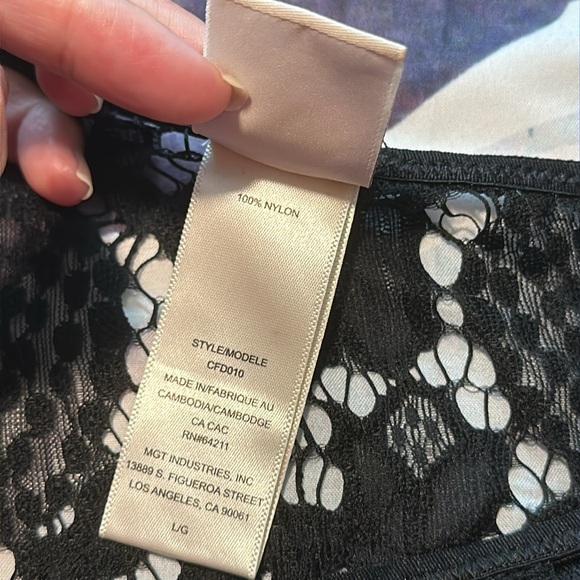 Black Lace Chemise- In Bloom by Jonquil - Picture 6 of 6